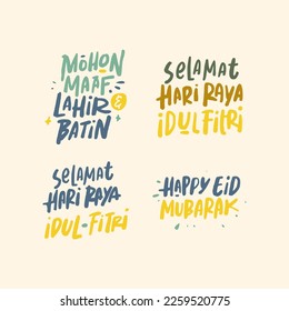 Eid Mubarak hand lettering typography