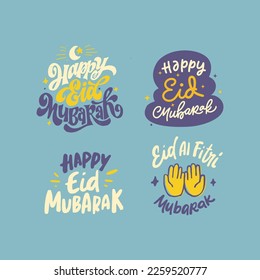 Eid Mubarak hand lettering typography