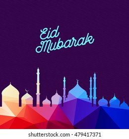 Eid Mubarak handwritten lettering for the celebration of Muslim community festival.