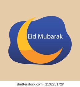 Eid Mubarak handwritten lettering. Vector calligraphy with mosque isolated on white background for your design