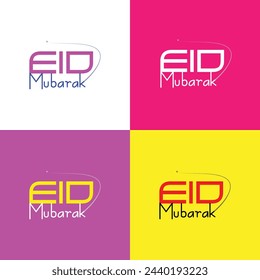 Eid Mubarak - handgeschriebener Schriftzug. Vektorkalligraphie