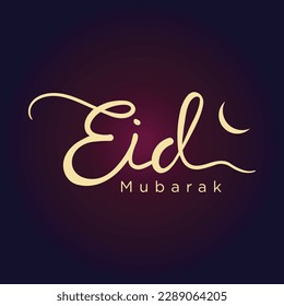 Eid Mubarak in a handwritten typographic style