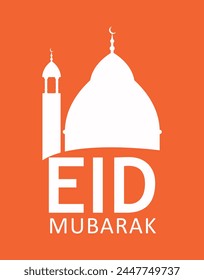 Eid Mubarak glücklich Eid Mubarak Vektorillustration des Fastenmonats Ramadan. Eid Mubarak islamischer Feiertagsgrußsatz in Kurban Bayram und Uraza Bayram. Arabisch: Eid Mubarak.