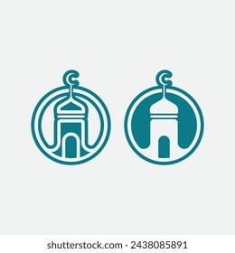 eid mubarak icon logo islamic and ramdhan religion illustration logo design vector