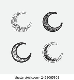 eid mubarak icon logo islamic and ramdhan religion illustration logo design vector