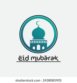 eid mubarak icon logo islamic and ramdhan religion illustration logo design vector