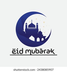 eid mubarak icon logo islamic and ramdhan religion illustration logo design vector