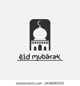 eid mubarak icon logo islamic and ramdhan religion illustration logo design vector
