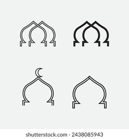 eid mubarak icon logo islamic and ramdhan religion illustration logo design vector