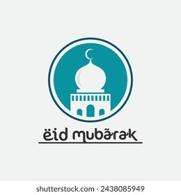 eid mubarak icono logo islámico y ramdhan religión ilustración logo diseño vector