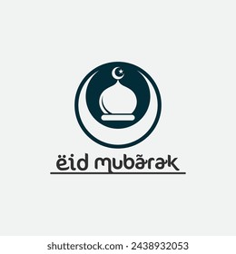 Eid Mubarak Icon Logo Islamische und Ramhan Religion Illustration Logo Design Vektor
