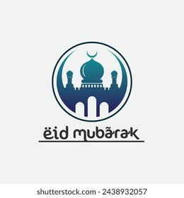 eid mubarak icon logo islamic and ramdhan religion illustration logo design vector