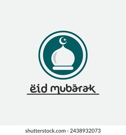 eid mubarak icon logo islamic and ramdhan religion illustration logo design vector