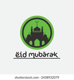 Eid Mubarak Icon Logo Islamische und Ramhan Religion Illustration Logo Design Vektor