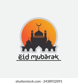 eid mubarak icon logo islamic and ramdhan religion illustration logo design vector