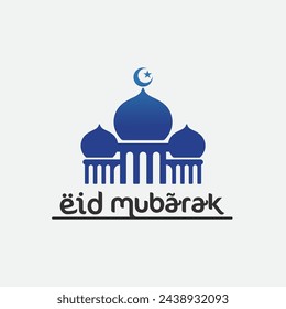 eid mubarak icon logo islamic and ramdhan religion illustration logo design vector