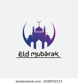 eid mubarak icon logo islamic and ramdhan religion illustration logo design vector