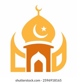 Eid Mubarak icon on white background.