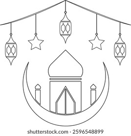 Eid Mubarak Icon Vector Minar
