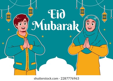 Eid Mubarak illustration background design