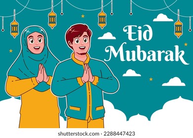 Eid Mubarak illustration background design