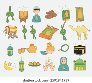 Eid Mubarak illustration Collection Vector 