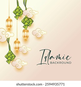 Eid Mubarak illustration design. Islamic background