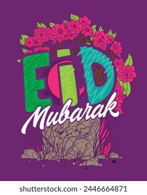 eid mubarak illustration design for sukajan is mean japan traditional cloth or t-shirt with digital hand drawn Embroidery Men T-shirts Summer Casual Short Sleeve Hip Hop T Shirt Streetwear