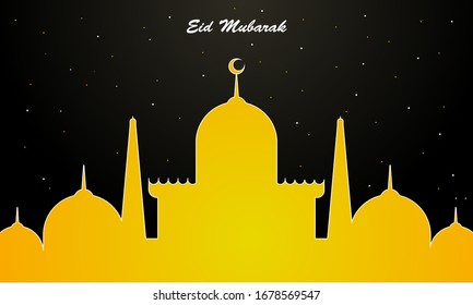 Ilustración de la mezquita de Eid Mubarak