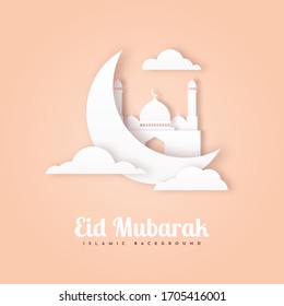 Eid Mubarak Illustration Template Design. Vector Eps 10