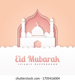 Eid Mubarak Illustration Template Design. Vector Eps 10