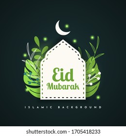Diseño de plantilla de ilustración de Eid Mubarak. Vector Eps 10