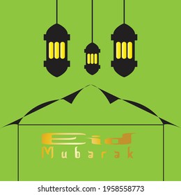 eid mubarak ilustrasion background vector