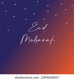 Eid Mubarak image. Eid Greetings. Eid Mubarak with gradient effects and stars 