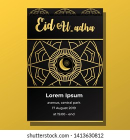 eid mubarak invitation, flyer,  poster , brochure template 