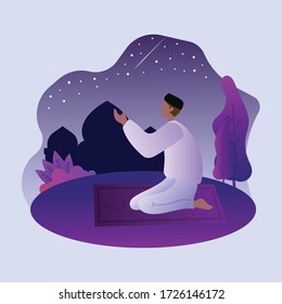 Eid Mubarak Islam Flat Illustration Art Design Concept