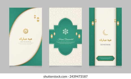 Eid Mubarak Islamic Arabic Realistic Social Media Stories Collection Template