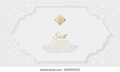 Eid Mubarak Islamic background with Arabic pattern and arch frame