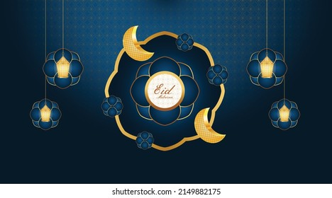 Eid Mubarak islamic background design template. Vector illustration.