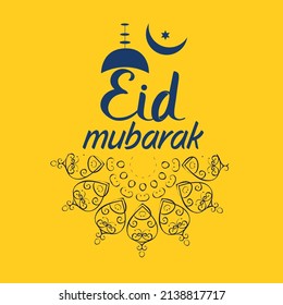 Plantilla de fondo islámica de Eid Mubarak. La gente abrazando y deseando a Eid Mubarak