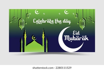Plantilla de fondo islámico Eid mubarak