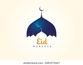 Eid Mubarak Islamic background template vector Illustration.