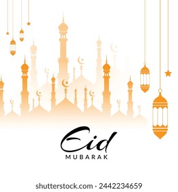 Eid Mubarak Islamic Background Template, Eid Al Fitr Template Design, Eid al adha Template design, Holy Day for Muslims, greeting background, eid mubarak template