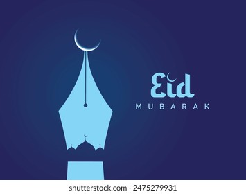 Eid Mubarak Islamic background template vector Illustration.