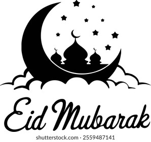 Eid Mubarak. Eid Mubarak Islamic background template vector Illustration.