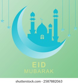 Eid Mubarak Islamic background template vector Illustration.