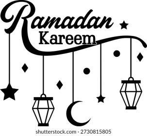 Vector de la silueta de la mezquita de caligrafía islámica de Eid Mubarak
