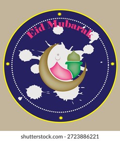 Eid Mubarak Ilustración vectorial de Plantilla de fondo de concepto islámico