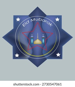 Eid Mubarak Ilustración vectorial de Plantilla de fondo de concepto islámico
