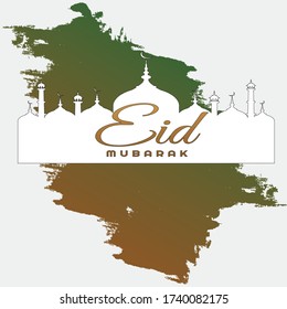 Eid Mubarak islamic Design Art in grauem Farbhintergrund